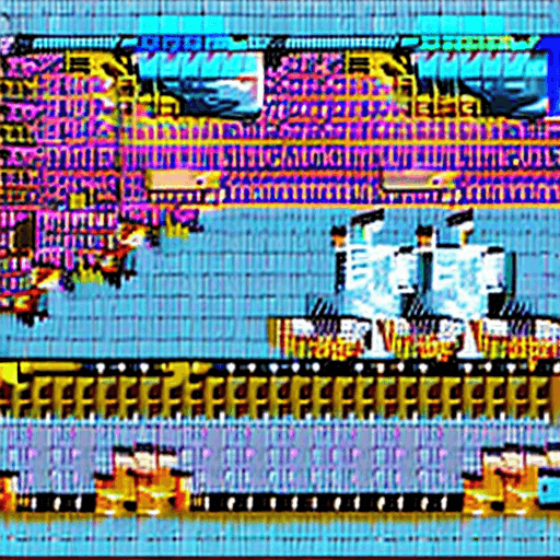 AI generated: pixel art cyberpunk video game, 36 bit video game, highly detailed
