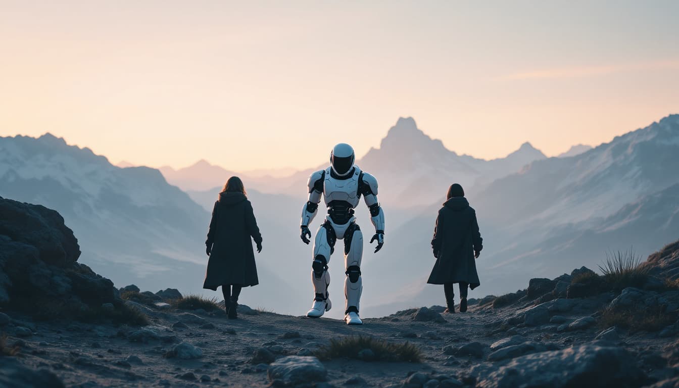 AI generated: Humans x robot  8k x space 