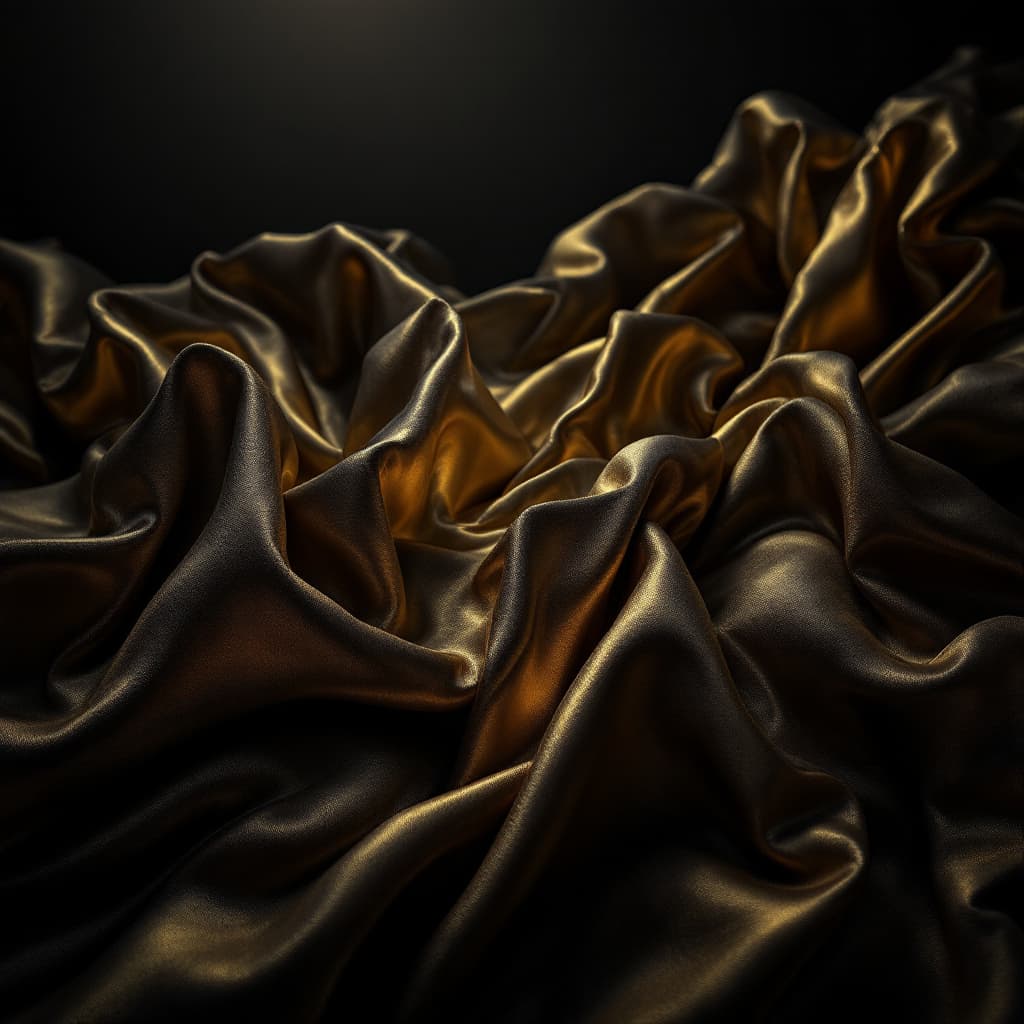 AI generated: A hyper-realistic, ultra-high-definition close-up of ruffled gold fabric, exuding pure luxury agains...