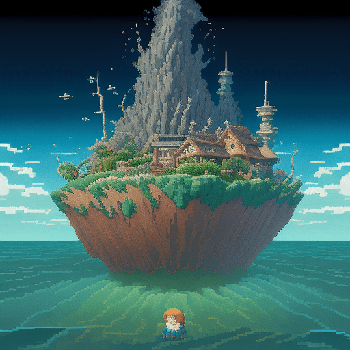 AI generated: 16 bit pixel art, Studio Ghibli epic seabed composition, film photography, hdr --ar 2:3