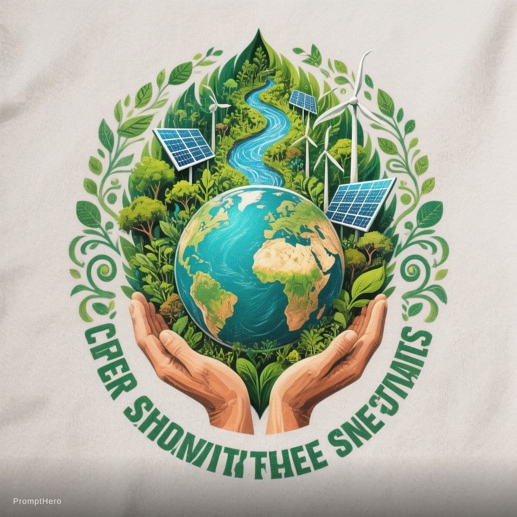 AI generated: Core Subject:
In the centre, a illustration of the earth cantered on a white textured fabric backgro...