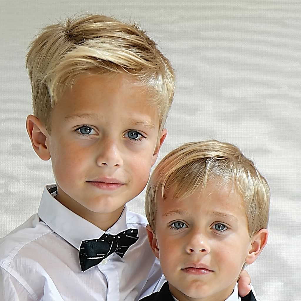 AI generated: Two boys kid blond 