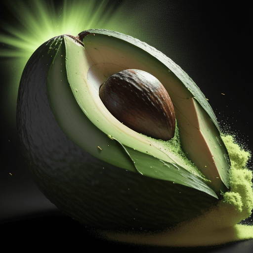 AI generated: Commercial photography, powerful explosion of green dust, avocado, white lighting, studio light, 8k ...