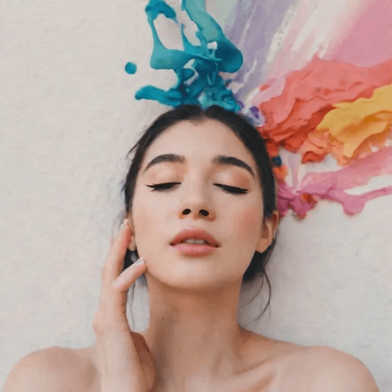 AI generated: Synesthesia aesthetic, beautiful woman
