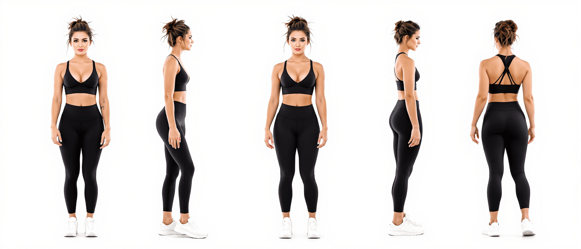 AI generated: "A hyper-realistic, ultra-detailed 21:9 full-body and close-up multi-pose depiction of a stunning Br...