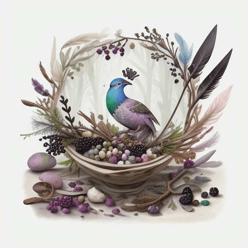 AI generated: hyper realistic colorful watercolor with muted pastel color scheme, t-shirt design, foraging theme w...