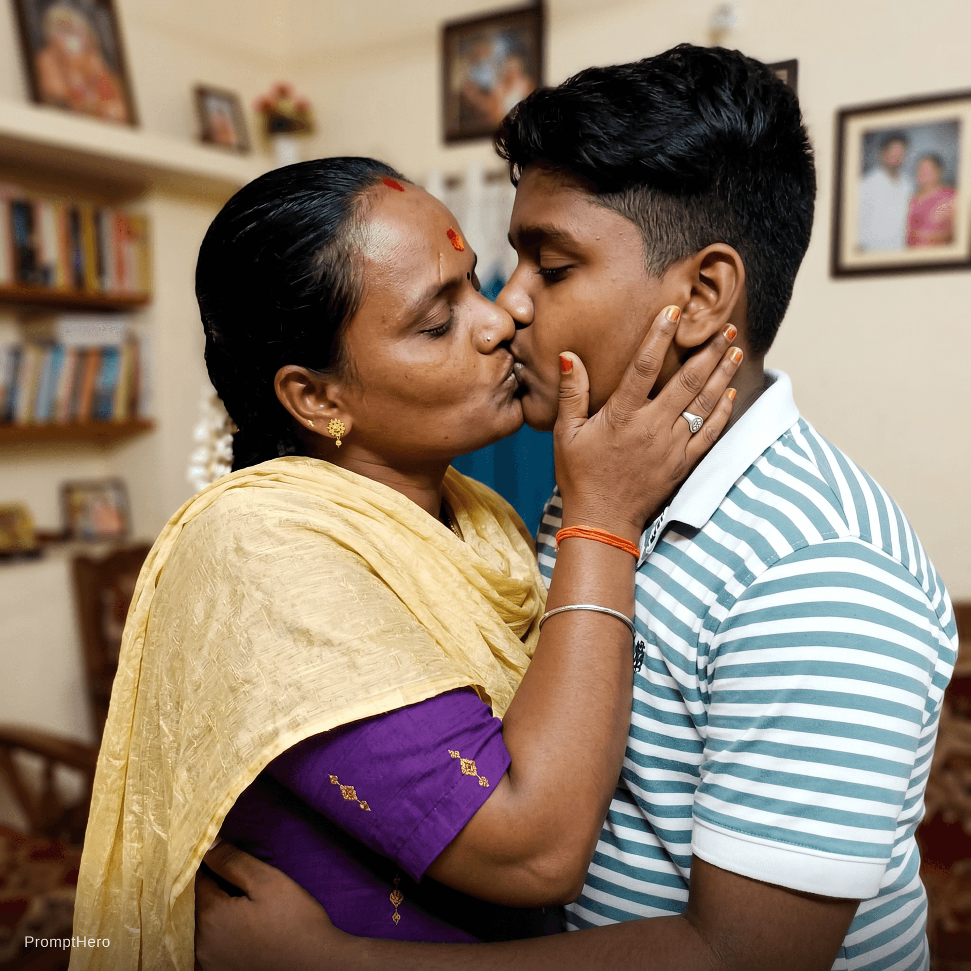 AI generated: Kissing hot of romantic couple 