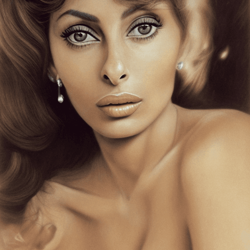 AI generated: A classic portrait of sofia loren :1.4), ultra-detailed, soft light, natural lighting, cinematic lig...