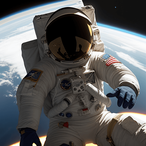 AI generated: 
astronaut in space collecting a piece of meteor 

