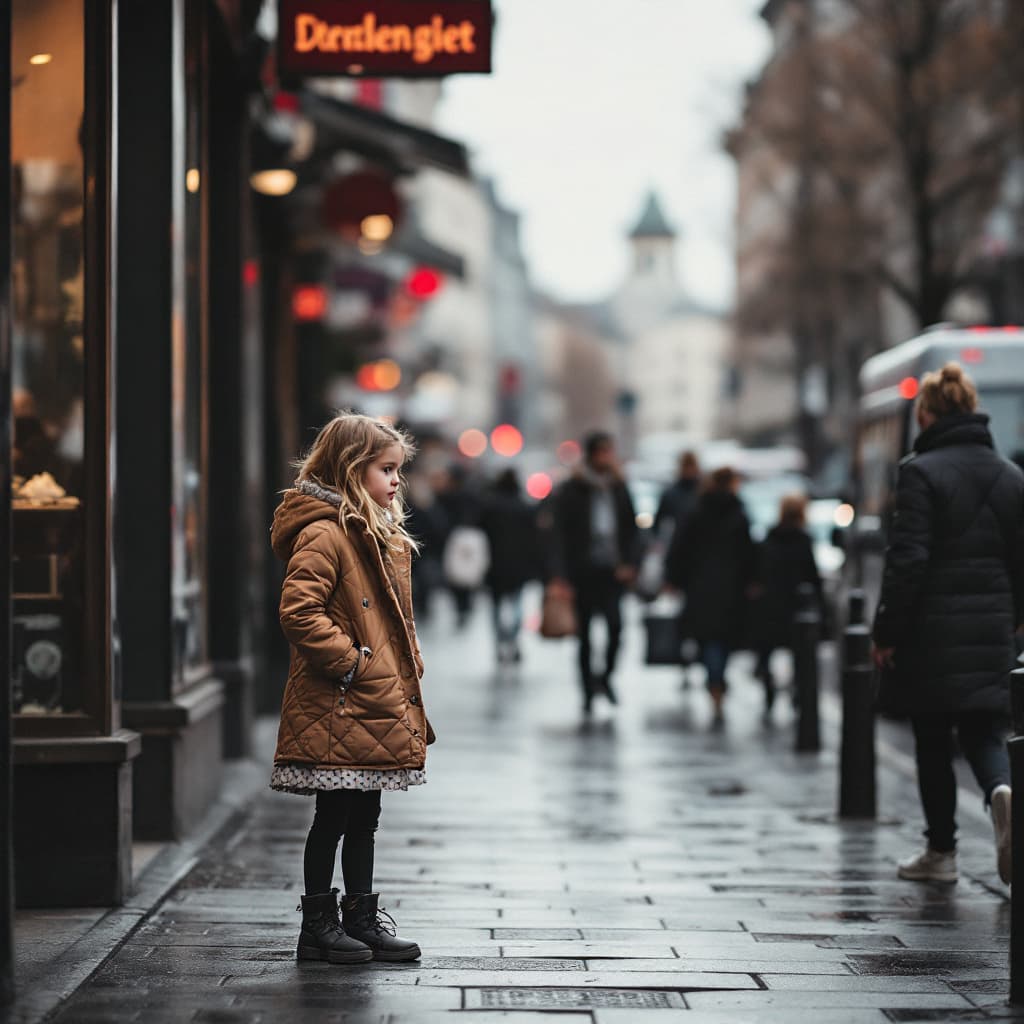 AI generated: A  young Girl with Feet on the Streets of Germany Berlin