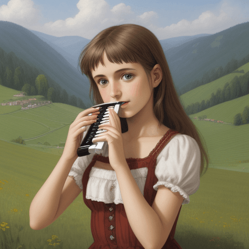 AI generated: Girl with styrian harmonika