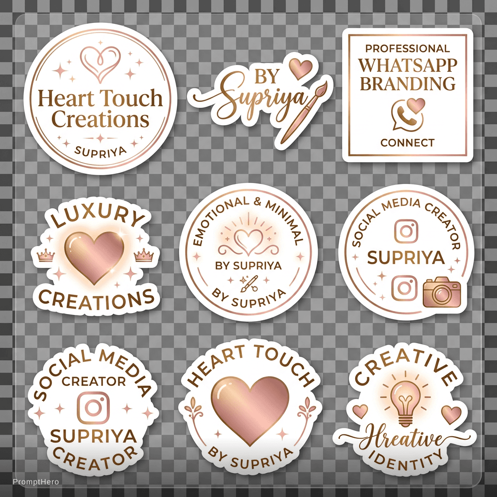 AI generated: Create luxury logo stickers for the brand “Heart Touch Creations by Supriya”.

Design style:

* Eleg...