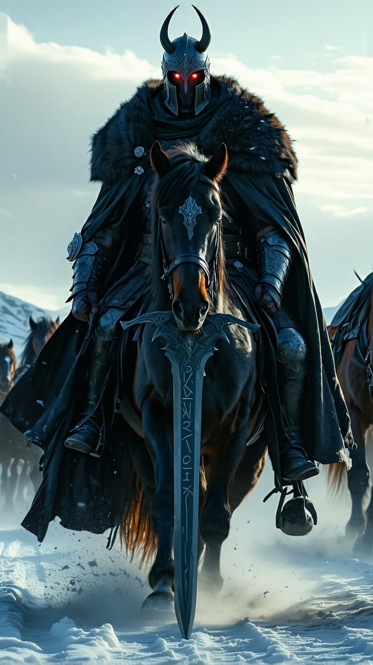 AI generated: An ultra-realistic, zoomed out, front facing full-body portrait of a towering Berserker, his fur-lin...