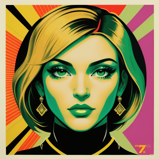 AI generated: a colored painting of a pretty woman with an eye for detail, in the style of richard phillips, shepa...