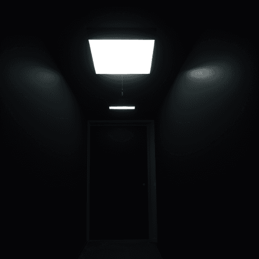 AI generated: Dark room with light hatch