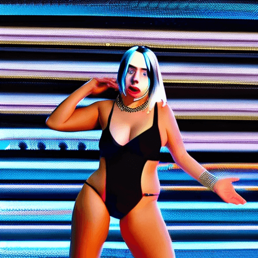 AI generated: billie eilish, massive boobs, swimsuit