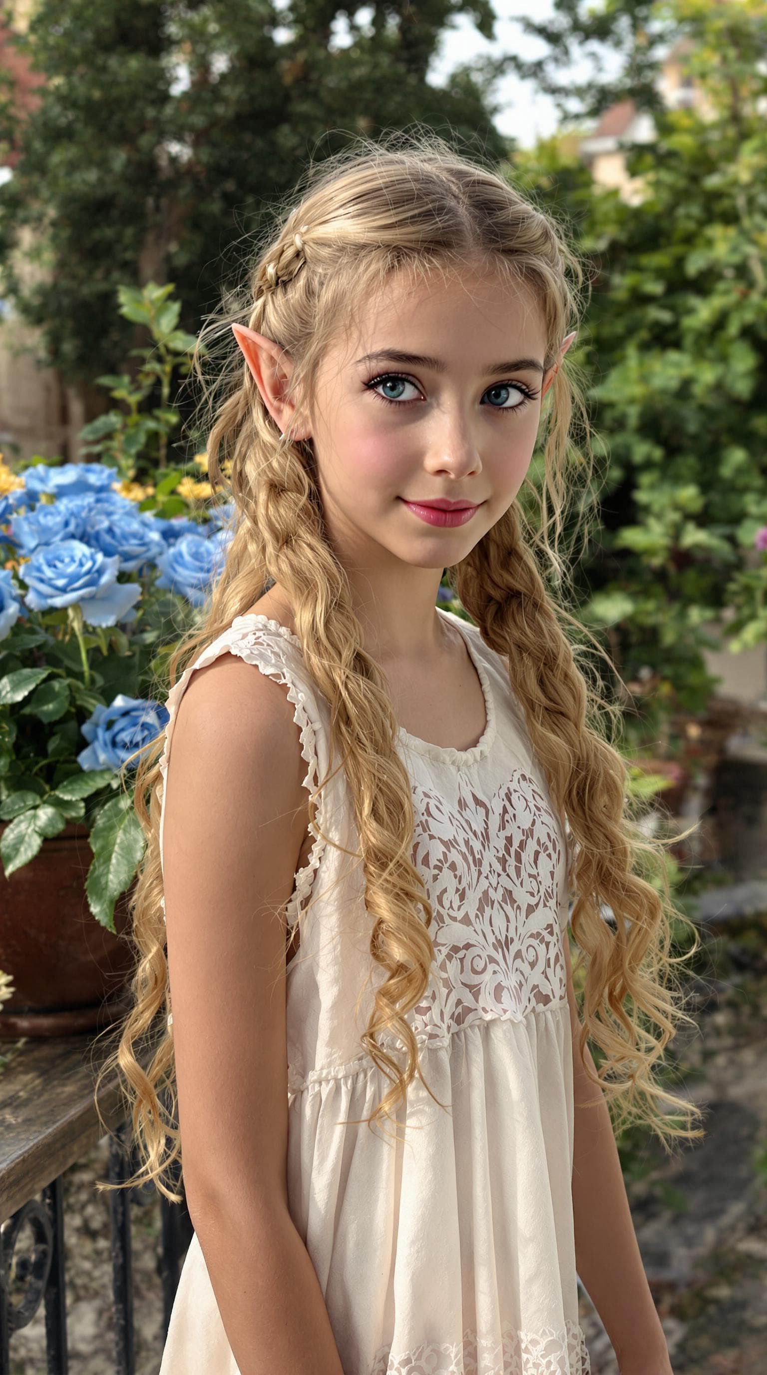 AI generated: a professional photo of a exceptionally beautiful girl in the world (age 10), (ten year old) short e...