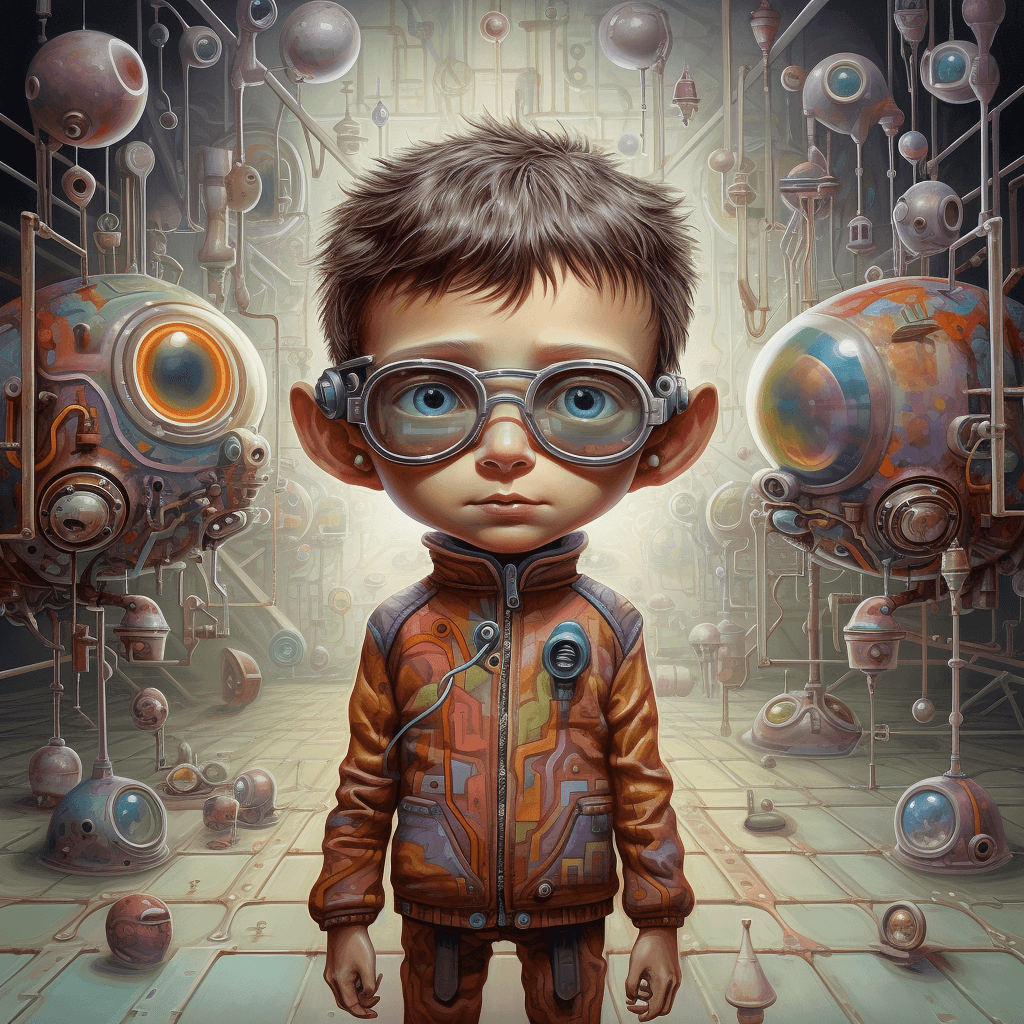 AI generated: Artificial intelligence and the space wanderer, the lost planet, an unusual background of bizarre co...