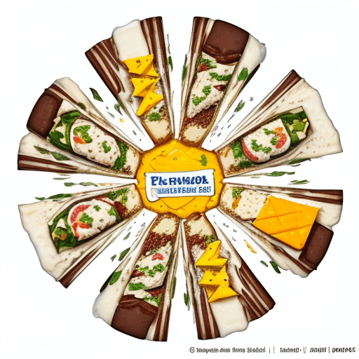 AI generated: Flying food photography with [sandwiches] as the main subject, Splashes of Toppings and Seasonings, ...