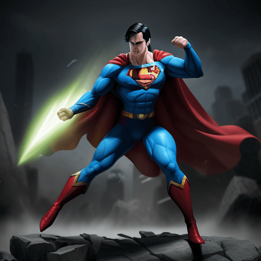 AI generated: Create a high resolution graphic that shows Superman battling numerous Data Quality Kryptonite villi...
