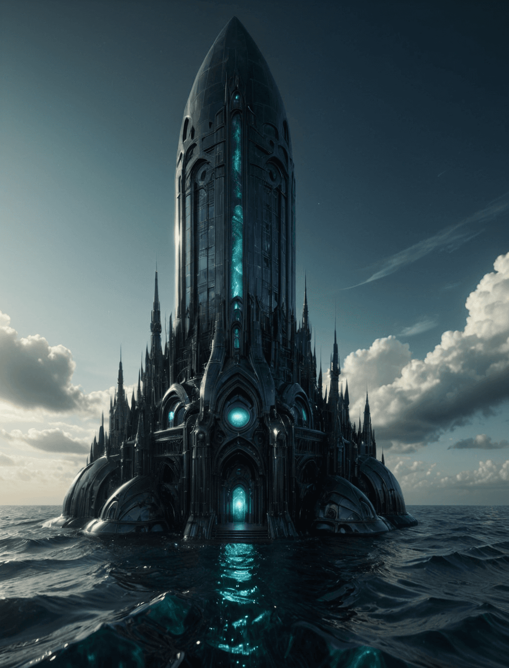 AI generated: ocean, ivory, Terragen, extremely beautiful, (intricate details, masterpiece, best quality:1. 4), Fu...
