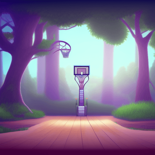 AI generated: high resolution background for making 2d platformer game contains a basketball field with 2 baskets ...