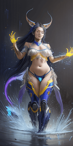 AI generated: [uploaded on e621], by Pino Daeni, by Ruan Jia, by Miles-DF, by Alayna Lemmer, by Carlo Galli Bibien...