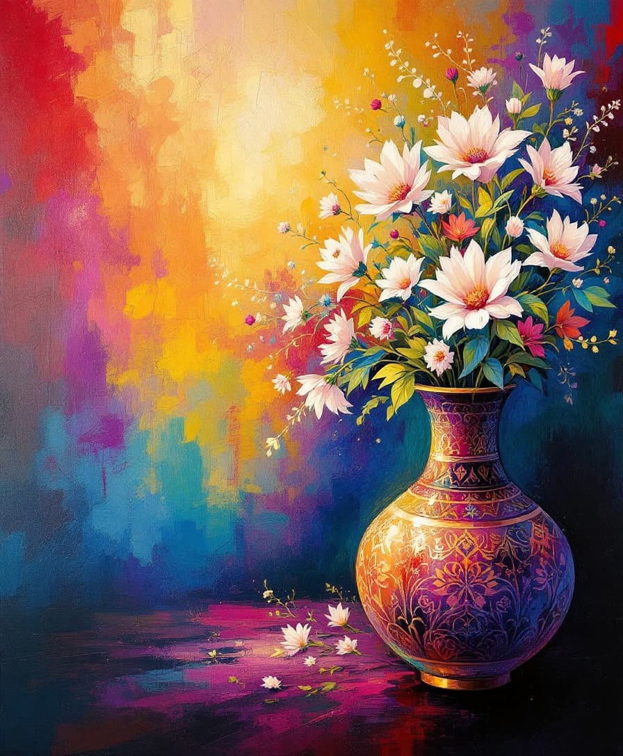 AI generated: Uma pintura a óleo vibrante que combina o estilo impressionista, com pinceladas soltas e foco em luz...