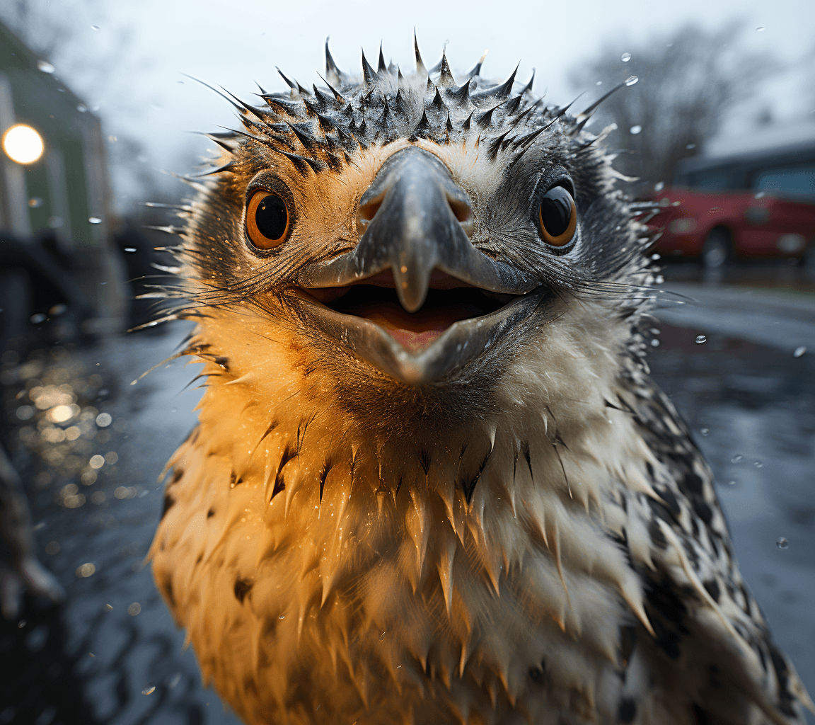 AI generated: 3 cute penguins out in the snow making a selfie, in the style of b-movie aesthetics, hyperrealism, h...