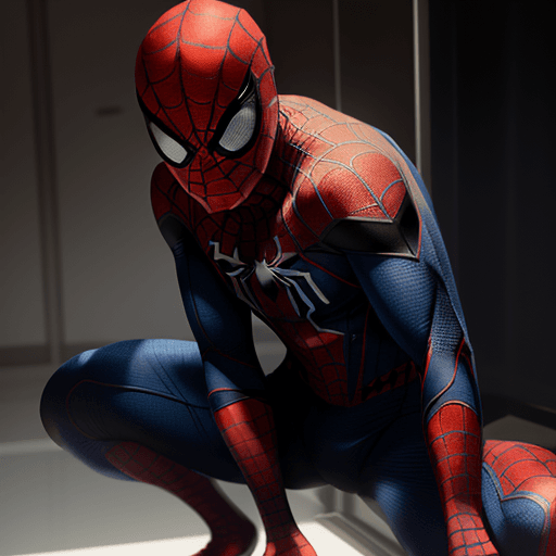 AI generated: Chris O'Donnell as spider-man in  orange and blue 4K