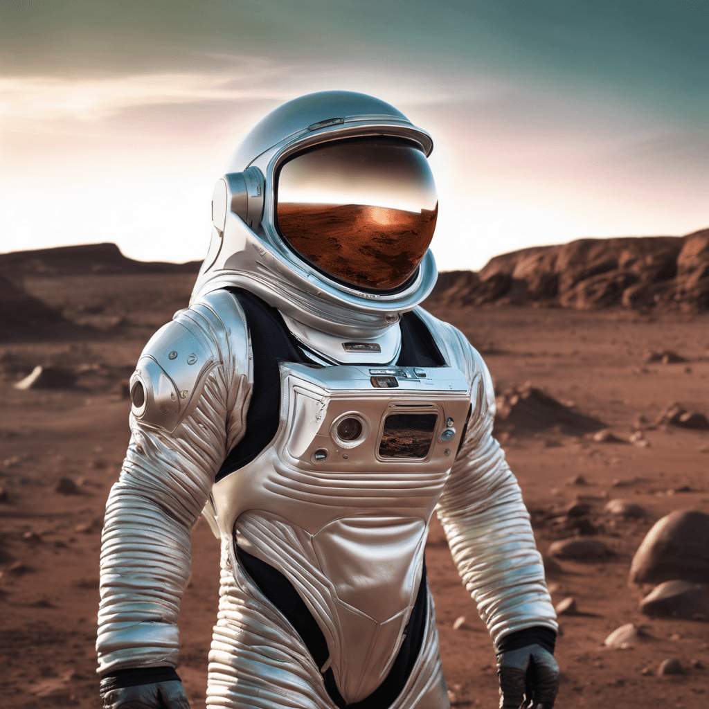 AI generated: An intrepid 37-year-old space archaeologist, wearing a space-ready archaeology suit and jumping an e...