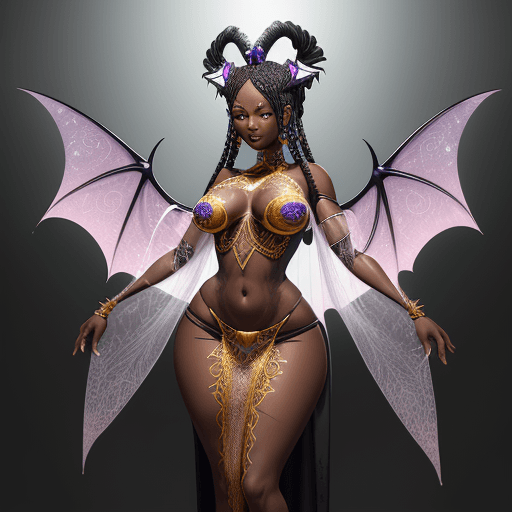 AI generated: Create a {Hyper detailed gorgeous African woman Popobawa spirit wearing a transparent toga with long...