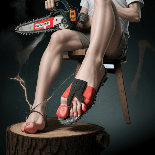 AI generated: High resolution, perfect feet, power from chainsaw man showing his soles of her feet