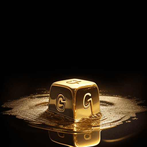 AI generated: High resolution photographyepic realistic photo, melting gold bar, the capital letters "G" and a sma...