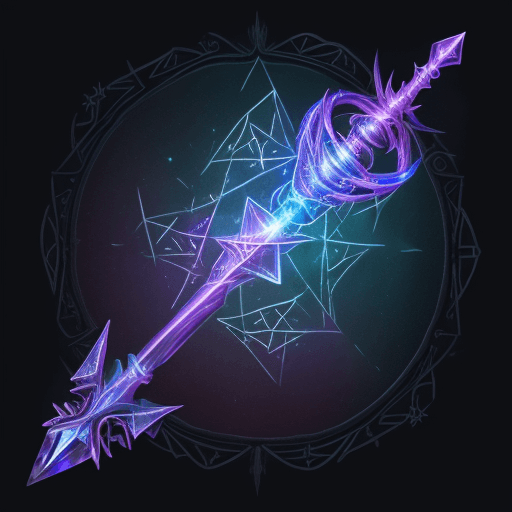 AI generated: magic staff, A magic star wand with runes crawling across its handle::2. 5 Artstation Video Game Con...