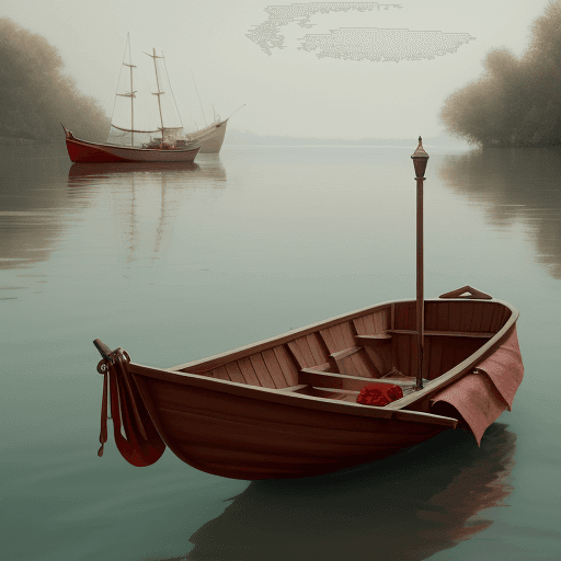 AI generated: a rose in a boat