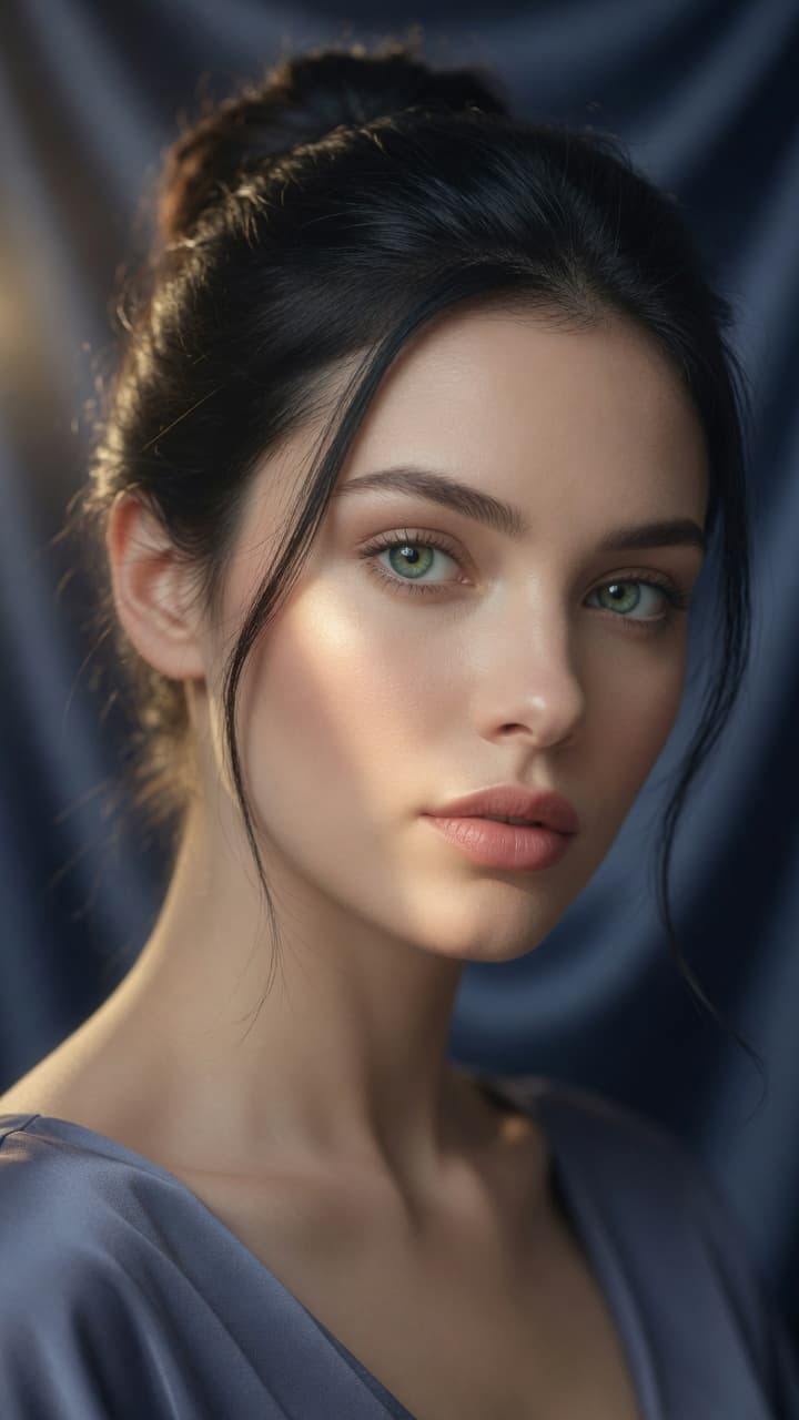 AI generated: hyper-realistic fine art portrait photograph of a stunning supermodel in her early 20s, captured in ...