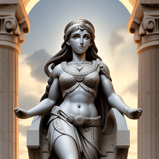 AI generated: Greek Goddess of Athena with dark hair