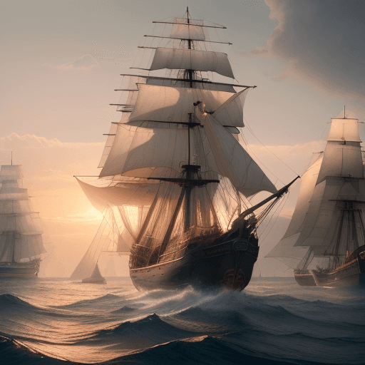 AI generated: Photo of a ultra realistic sailing ship, dramatic light, pale sunrise, cinematic lighting, battered,...