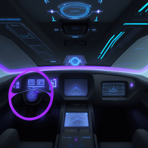 AI generated: Design a futuristic, high-tech HUD interface with holographic elements and data readouts