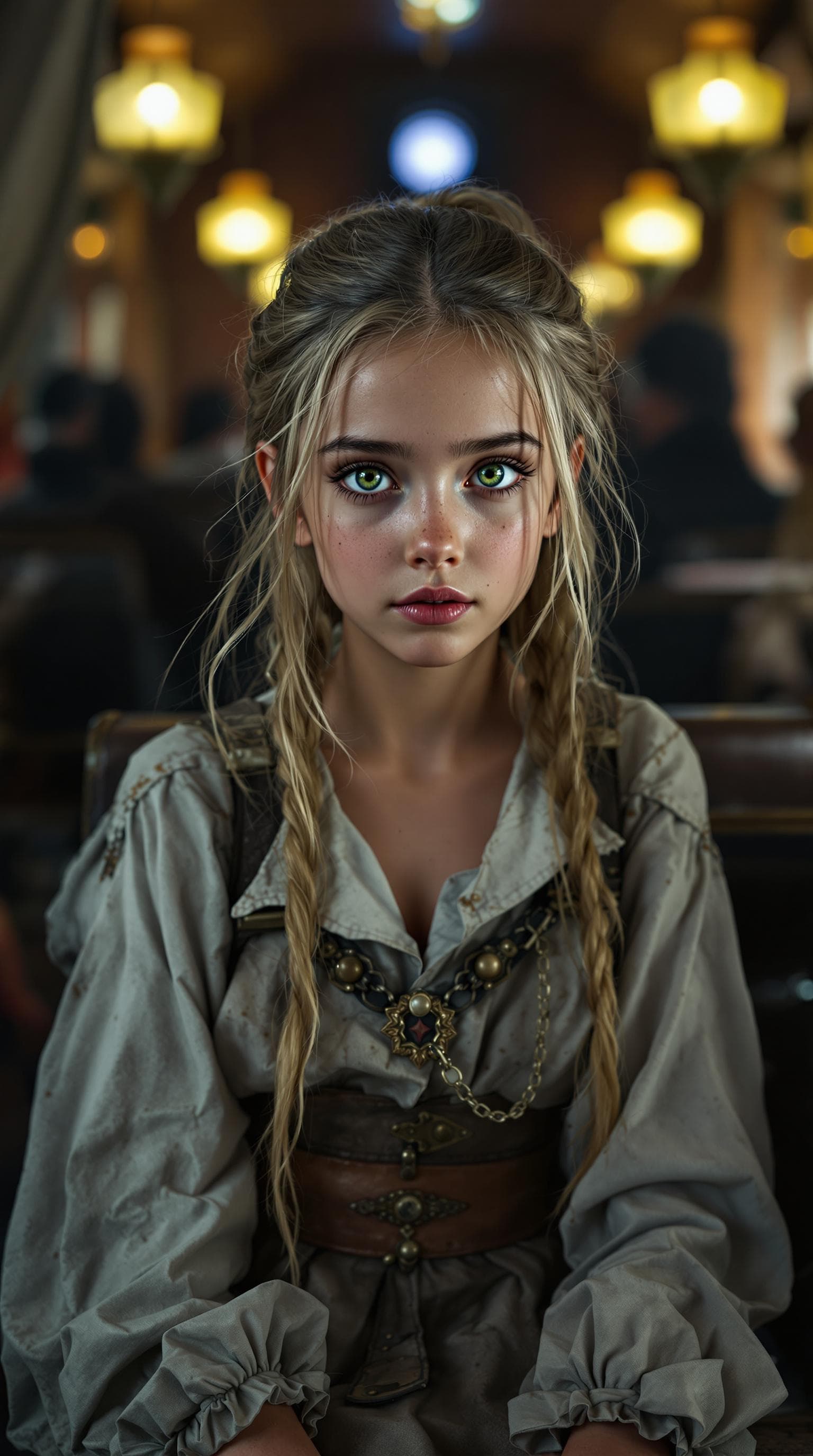 AI generated: A photo realistic of a exceptionally beautiful Saudi (age 11) girl, long hair, in a pony tail, dress...