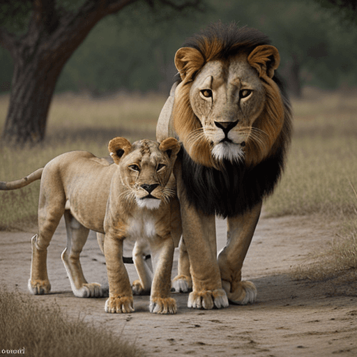 AI generated: Photo of a ultra realistic lion family
