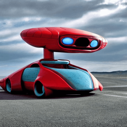 AI generated: A big strange alien car