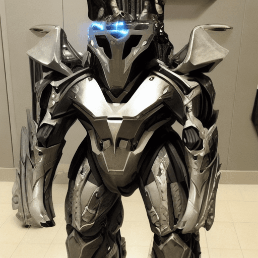 AI generated: rhino beast as a superhero wearing exo suit, tech-ware, demons tech ware style armor, aeromorph, ali...