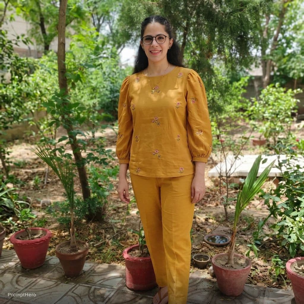 AI generated: Wear her blouse 