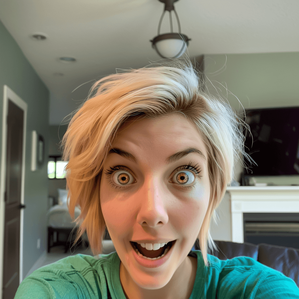 AI generated: Beth smith, human, real life, rick and morty, large eyes --no glasses, cartoon