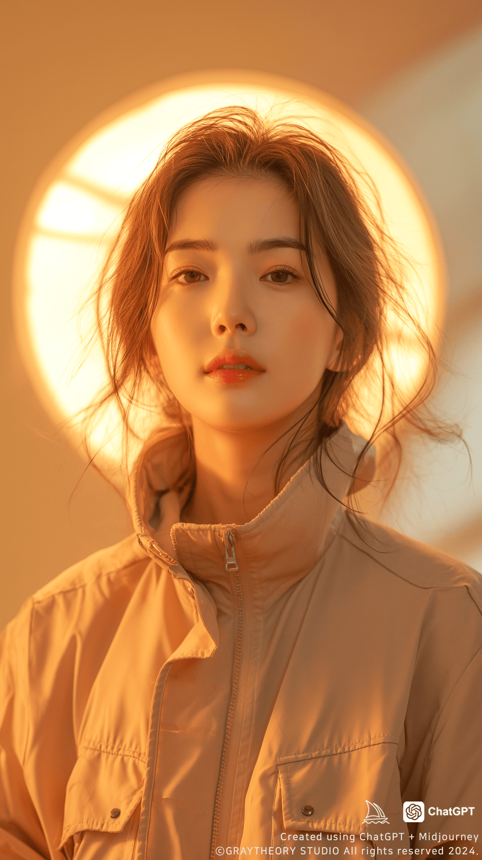 AI generated: photography, Envision a forward-thinking Korean her 20s, with an air of confidence and creativity, S...