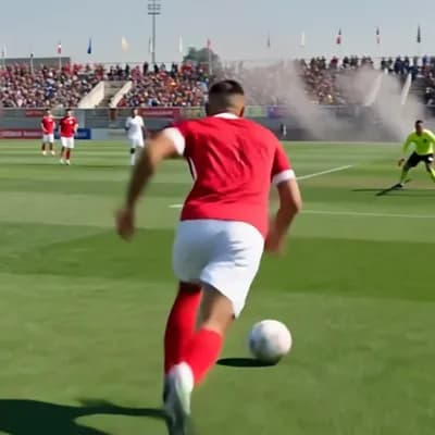 AI generated video: el jugador va directo a la portería y mete un gol ..