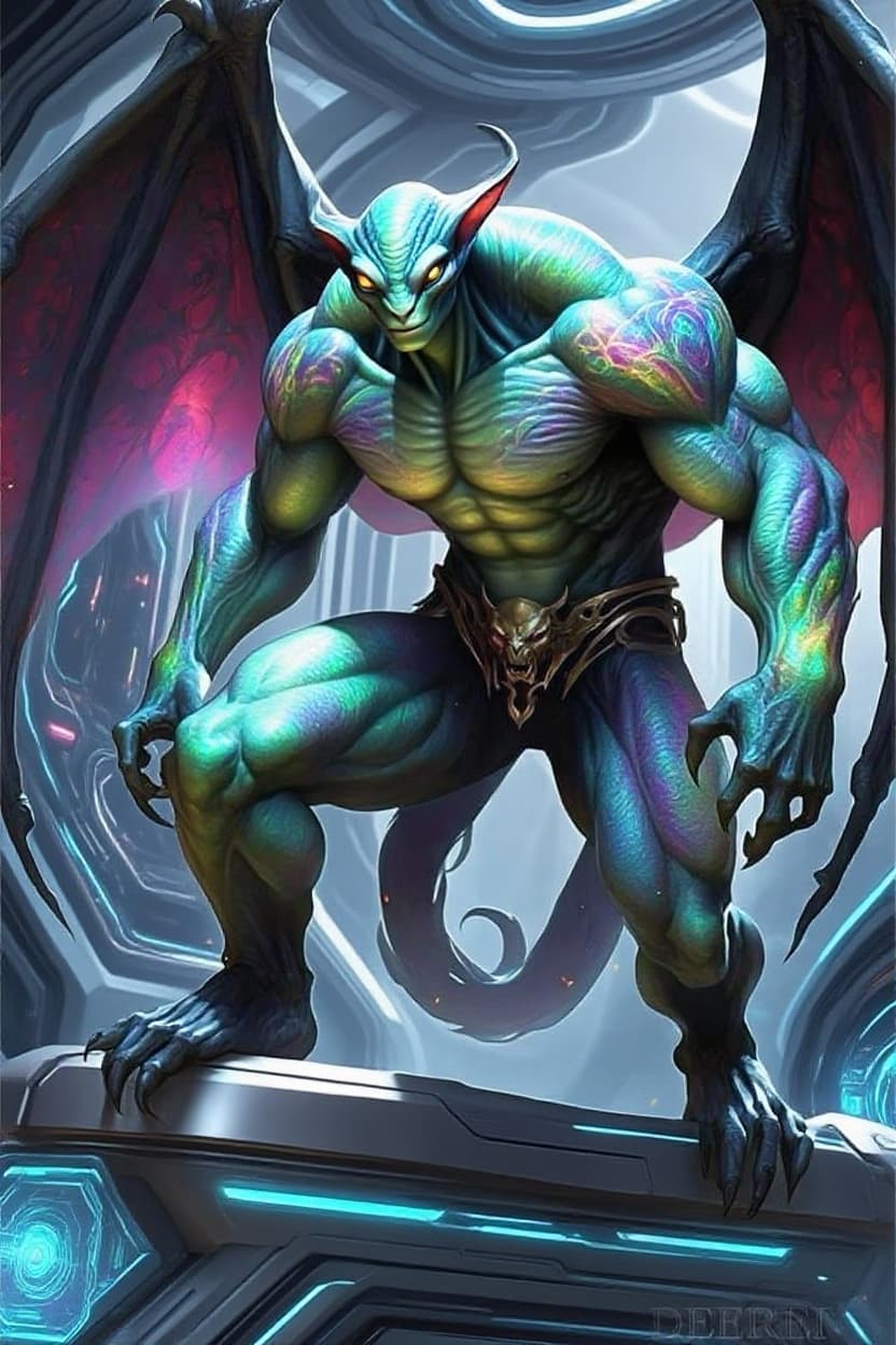 AI generated: Create a new species from this original. Alter with other worldly backdrop, repose the character. If...