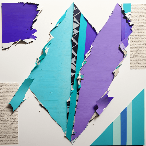 AI generated: paper collage of a piece textured  paper with a strip torn revealing type "project x" below, in the ...